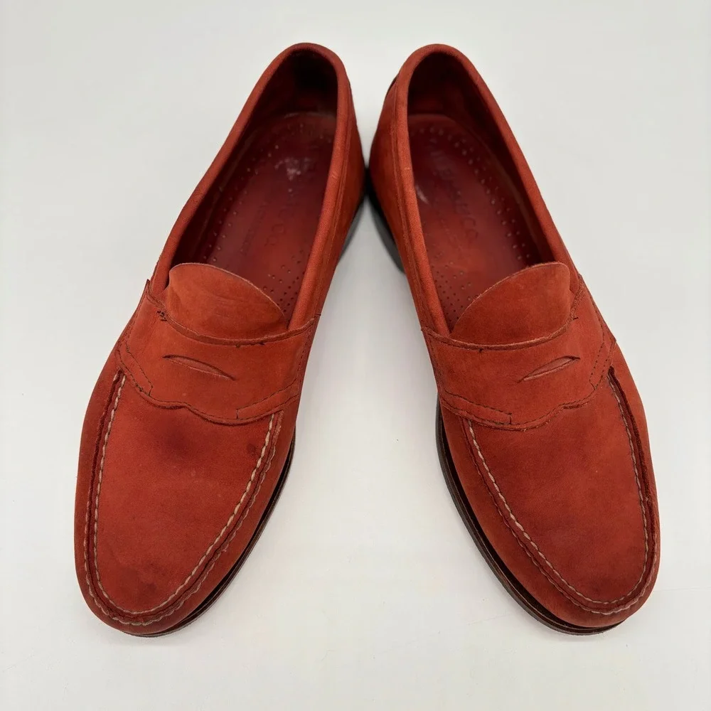 GH Bass Weejuns Heritage Collection Rust Nubuck Penny Loafers Mens 10 M